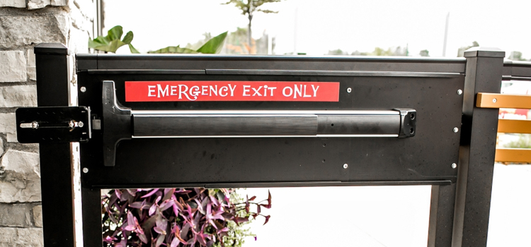 emergency push bar installation in Davis